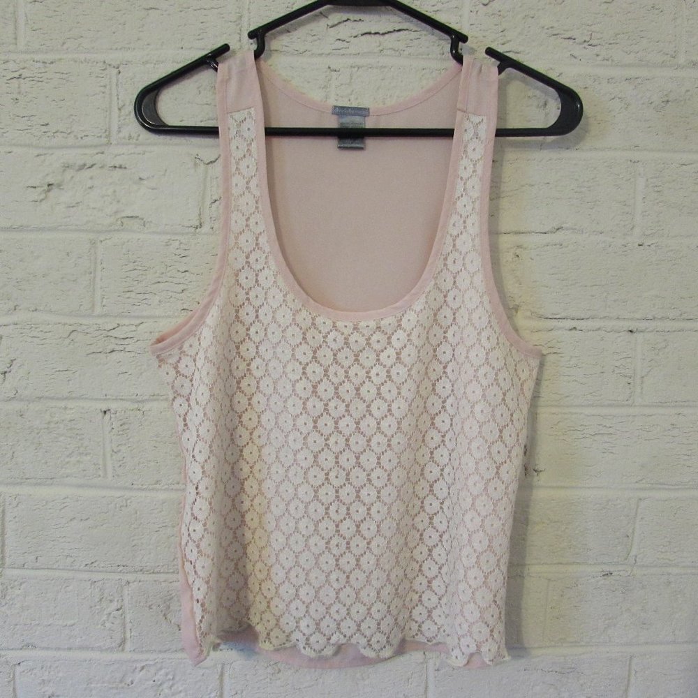 Pink Floral Chiffon Tank Top